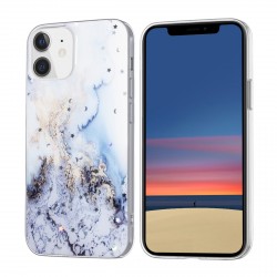 iPhone 12 Mini Case Hülle Cover Gradient Glitter Print Hellblau