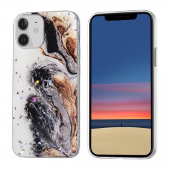 iPhone 12 Mini Case Hülle Cover Gradient Glitter Print Mix Dunkel