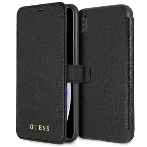 Guess Iridescent Book Case / Cover Cardslots for iPhone XS Max Black
