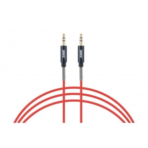 Audio cable stereo 3.5mm jack plug 3 pin 100cm red