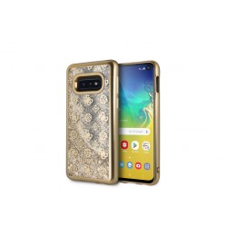 Guess Glitter 4G Peony Hard Case / Cover Samsung Galaxy S10e Transparent / Gold