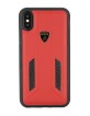 Lamborghini Huracan genuine leather cover for iPhone X / Xs D6 series red