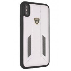 Lamborghini Huracan real leather case for iPhone X / Xs D6 series white
