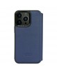 Audi iPhone 13 Pro Book Case Q8 series Cover real leather blue