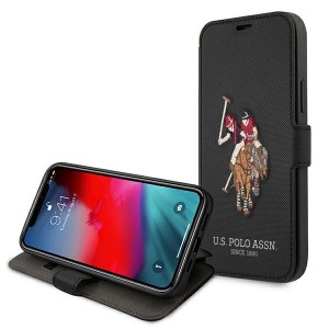 US Polo iPhone 12 Pro Max 6,7 Handytasche Schwarz Embroidery