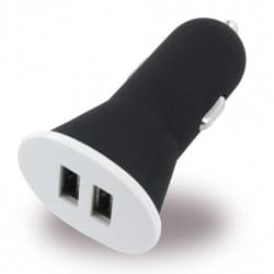 Car charger / adapter - Dual USB - Black - 2100mA