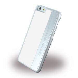 Corvette Silver Brushed Aluminium - Hard Cover / Case / Schutzhülle - Apple iPhone 6, 6s - Weiss