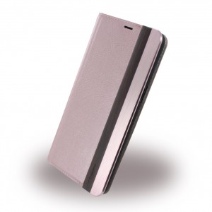 Uunique Samsung Galaxy S8 Book Case Cover Holz Alu Pink