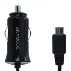 Anymode car charger with 2000mA - black with micro USB