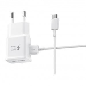 Original Samsung EP-TA20EWE fast charger + USB to USB type C cable white