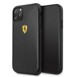 Ferrari Hard Cover On Track iPhone 11 Pro Max Carbon Effect Schwarz