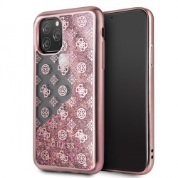 Guess 4G Peony Liquid Glitter Hülle iPhone 11 Pro Pink