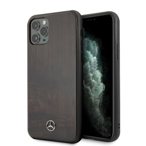 Mercedes Benz Wood Line Rosewood Protective Cover iPhone 11 Pro Max Brown