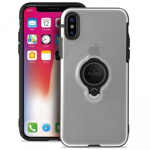 Puro iPhone XS / X Magnet Ring Cover Silikon Case Handyhülle Transparent