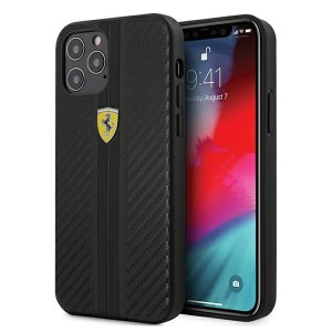 Ferrari iPhone 12 mini 5.4 On Track PU Carbon Phone Case Black