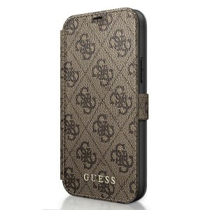Guess 4G Charms iPhone 12 / 12 Pro 6.1 Braun Book Case Tasche