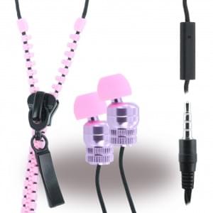 Leste Zipper - Stereo Headset - 3.5mm connector - Pink