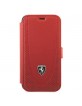 Ferrari iPhone 12 mini Ledertasche Perforated Rot