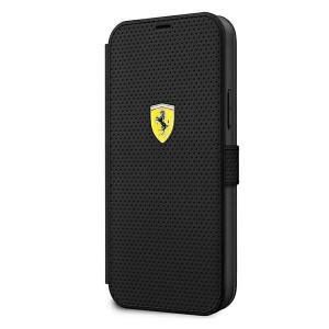 Ferrari cover case iPhone 12 Pro Max perforated black FESPEFLBKP12LBK