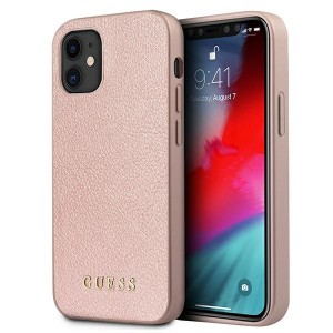 GUESS iPhone 12 mini case cover Iridescent rose gold