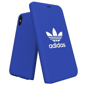 Adidas iPhone Xs / X Booklet Hülle / Case / Cover Tasche Canvas blau