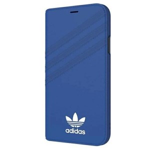 Adidas iPhone Xs / X OR Booklet Case / Tasche Suede blau