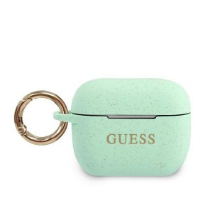 Guess AirPods Pro silicone glitter case green with ring
