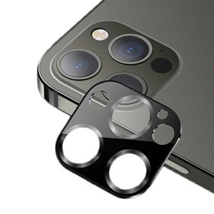 USAMS Kameraobjektiv Glas iPhone 12 Pro Max Metall schwarz