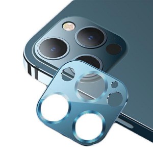 USAMS Kameraobjektiv Glas iPhone 12 Pro Metall blau