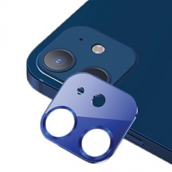 USAMS Kameraobjektiv Glas iPhone 12 Metall blau