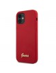 GUESS iPhone 12 mini silicone case red metal logo script