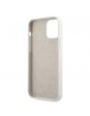 GUESS iPhone 12 mini Silikon Hülle Weiß Metal Logo Script
