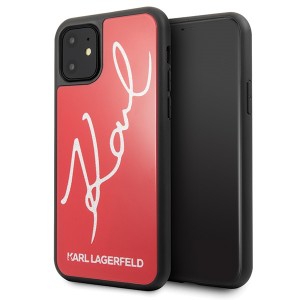 Karl Lagerfeld iPhone 11 Case / Cover / Cover Signature Glitter Red