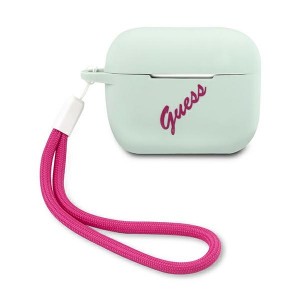 Guess AirPods Pro Silikon Hülle Case Cover blau Vintage