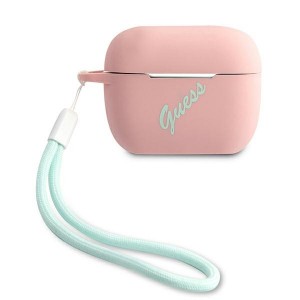 Guess AirPods Pro Silikon Hülle Case Cover blau rose