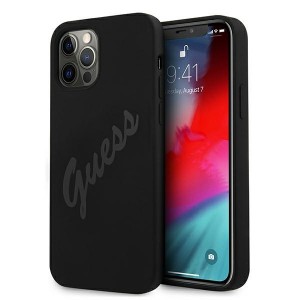 Guess iPhone 12 Pro Max Case / Cover Silicone Script Vintage black