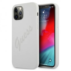 Guess iPhone 12 Pro Max Case / Cover Silicone Script Vintage white