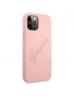 Guess iPhone 12 Pro Max case / cover silicone Script Vintage rose