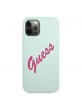 Guess iPhone 12 / 12 Pro case / cover silicone script vintage blue