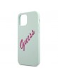 Guess iPhone 12 / 12 Pro case / cover silicone script vintage blue