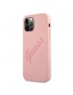 Guess iPhone 12 / 12 Pro Case / Cover Silicone Script Vintage Rose