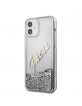 Guess iPhone 12 mini Case / Cover glitter vintage script silver