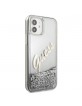 Guess iPhone 12 mini Case / Cover glitter vintage script silver