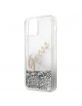 Guess iPhone 12 mini Case / Cover glitter vintage script silver