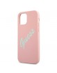 Guess iPhone 12 mini Case / Cover silicone Script Vintage rose
