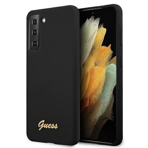 GUESS Samsung S21+ Plus Silikon Hülle / Case / Cover Schwarz GUHCS21MLSLMGBK
