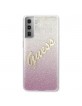 Guess Samsung S21+ Plus Hülle Glitter Gradient Script Pink