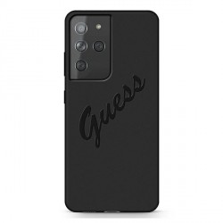 GUESS Samsung S21 Ultra Silicone Script Vintage Cover / Case black