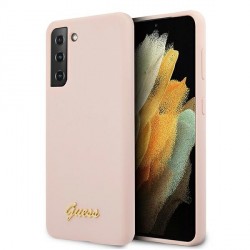 GUESS Samsung S21+ Plus Silikon Hülle / Case pink Script