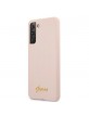 GUESS Samsung S21 + Plus silicone cover / case pink Script